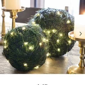 NWT Pottery Barn Large Light Up Evergreen Sphere